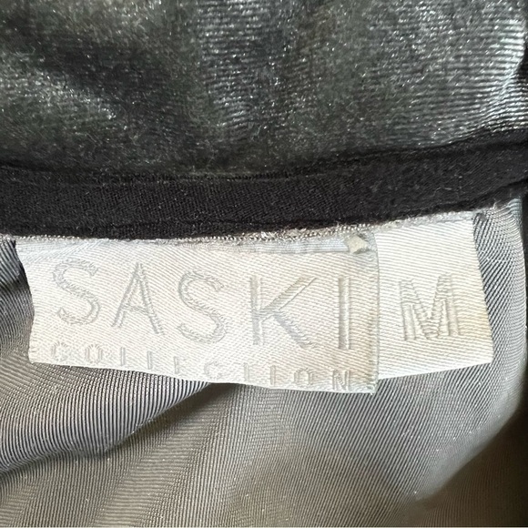 SASKI Collection Shiny Gray Full Zip Velour Athletic Jacket - Size Medium - Picture 9 of 10